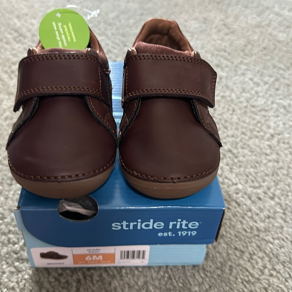 Stride Rite Brown Leather Toddler Sneakers